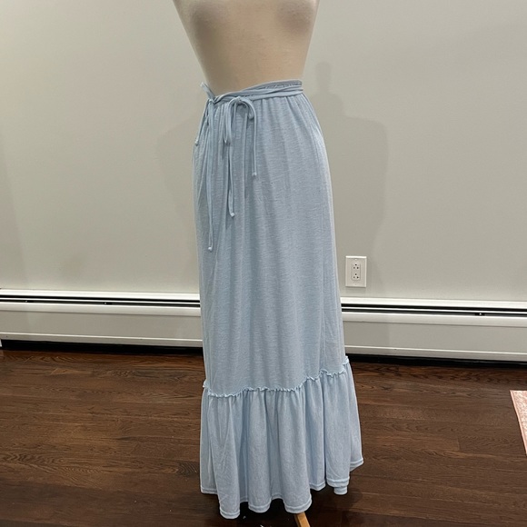 Free People Beach Dew Shine Blue Convertible Maxi Skirt Dress Sz L NWOT Z370-28 - Picture 7 of 8